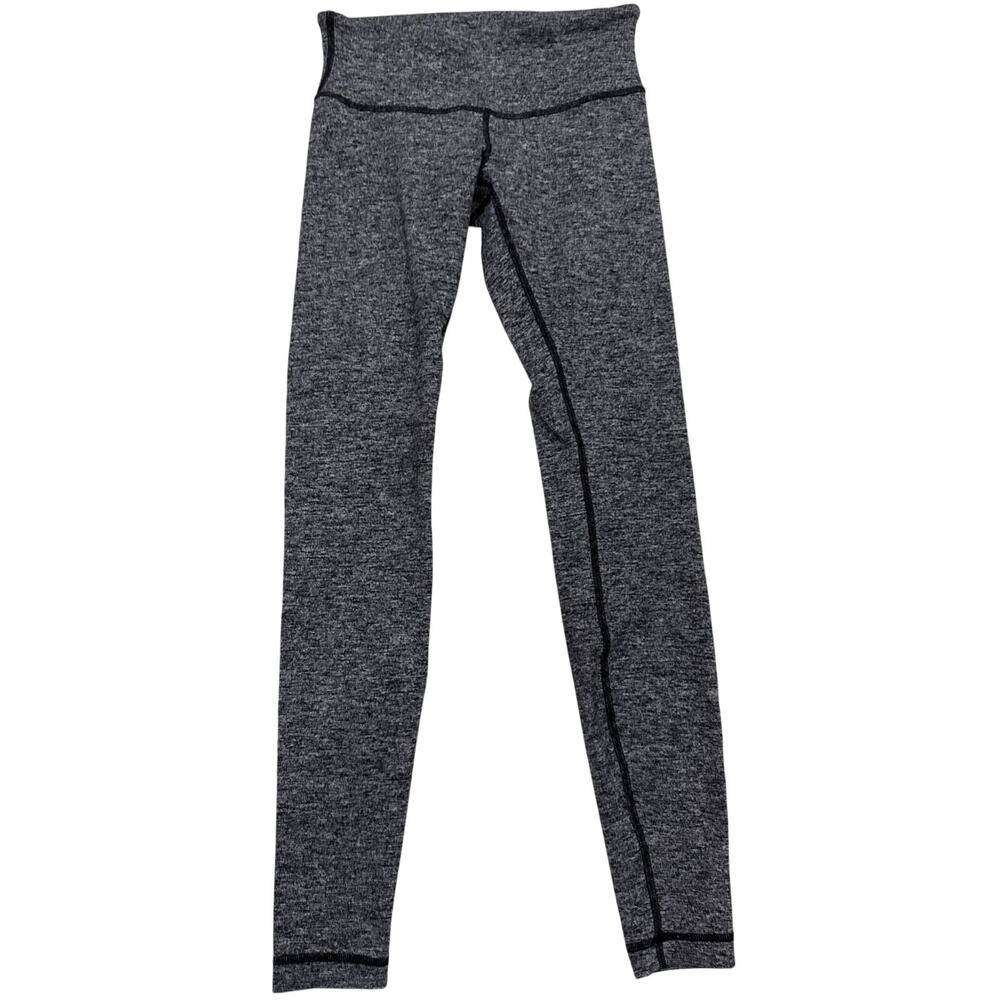 Lululemon Womens Gray Heathered Skinny Leg Pull-On Ankle Leggings Size 4